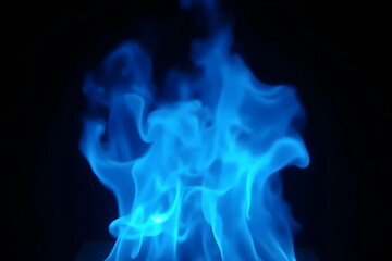 Captivating Electric Blue Flame Erupting with an Ethereal Glow, Perfect for Abstract Designs, Energy Concepts, and Modern Artistic Visuals