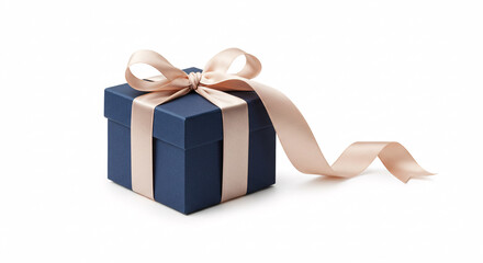 Obraz premium 紺色のプレゼントボックス、モデル、AI