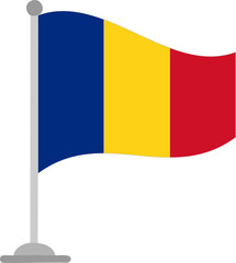 romania, flag, country, symbol, europe, icon, button, national, romanian, nation, waving, banner, illustration, patriotism, vector, sign, emblem, 3d, yellow, travel, wind, design, pin, isolated, world