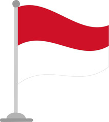 Indonesia, Republic of Indonesia, flag, symbol, isolated, country, wind, nation, waving, pin, banner, 3d, national, world, pole, national flag, white, sign, republic, emblem, travel, red