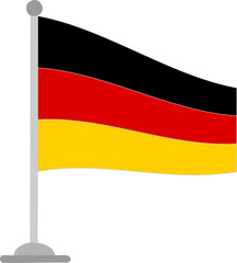 Obraz premium flag, germany, german, banner, symbol, national, waving, europe, country, wind, nation, illustration, patriotism, isolated, sign, berlin, button, german flag