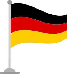flag, germany, german, banner, symbol, national, waving, europe, country, wind, nation, illustration, patriotism, isolated, sign, berlin, button, german flag