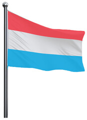 Luxembourg, flag, country, banner, symbol, wind, nation, national, waving, red, icon, white, isolated, emblem, pin, patriotism, europe, illustration, pole, state, wave, world, map