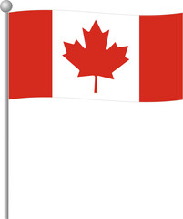canada, flag, maple, country, banner, leaf, symbol, national, icon, nation, vector, illustration, button, wind, design, 3d, sign, red, white, maple leaf, isolated, canadian flag, waving, canada flag
