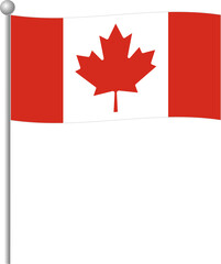 canada, flag, maple, country, banner, leaf, symbol, national, icon, nation, vector, illustration, button, wind, design, 3d, sign, red, white, maple leaf, isolated, canadian flag, waving, canada flag