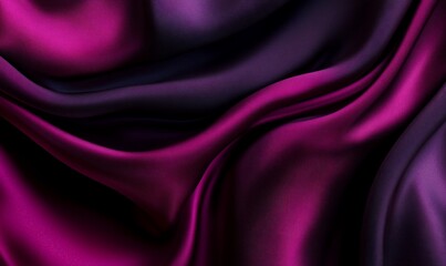 Luxurious draped silk fabric in deep purple and violet hues