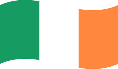 Ireland, flag, country, national, symbol, wind, waving, patriotism, nation, banner, isolated, europe, 3d, pin, icon, emblem, culture, illustration, pole, republic, white, vector, design, label