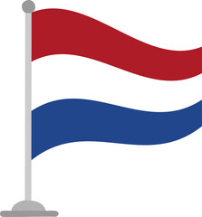 Naklejka premium netherlands, flag, banner, symbol, illustration, vector, sign, ribbon, nation, design, national, waving, country, wind, holland, emblem, icon, patriotism, decoration, color, 3d, element, label