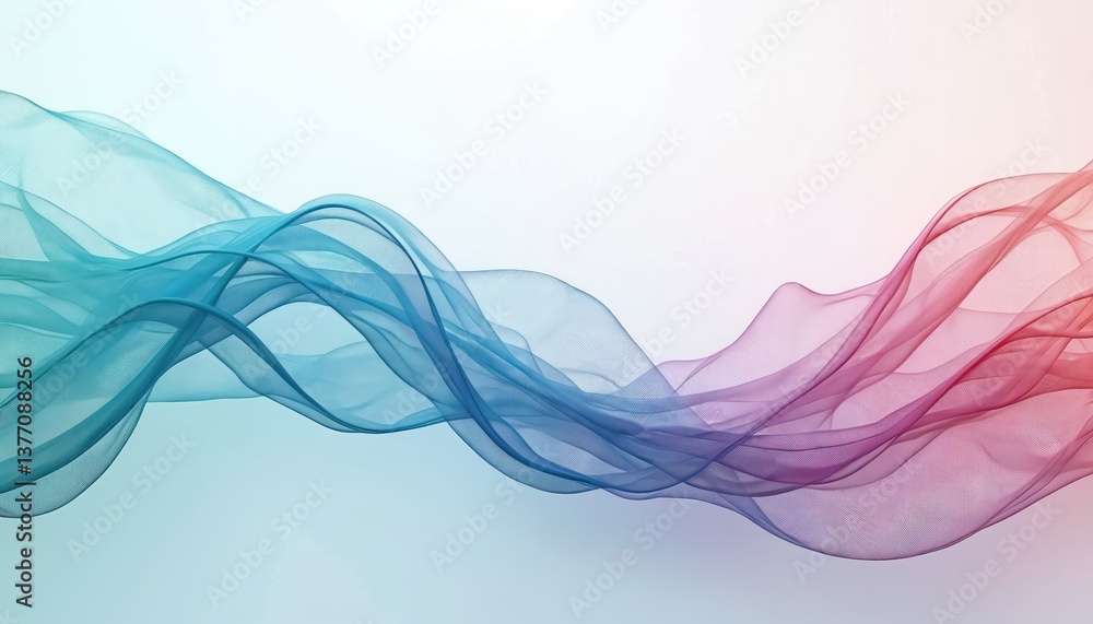 Aufkleber abstract wavy background with flowing gradient mesh. teal, blue, magenta colors. modern digital desi