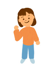 Obraz premium やる気、元気、ガッツポーズする女性のイラスト素材