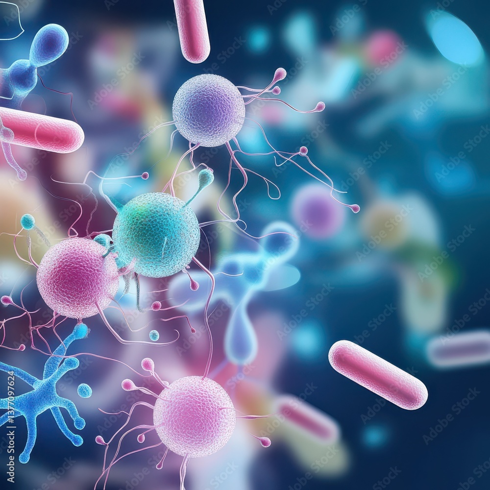 Aufkleber microbial biotechnology revolutionizes bacterial applications in science laboratory setting digital 