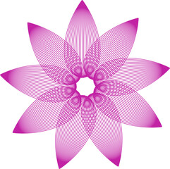 abstract pink flower, geometric pattern element for design of documents, diplomas