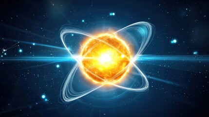 Fototapeta premium Fusion reaction inside the sun's core cosmic visualization gigapixel standard space environment astronomical concept