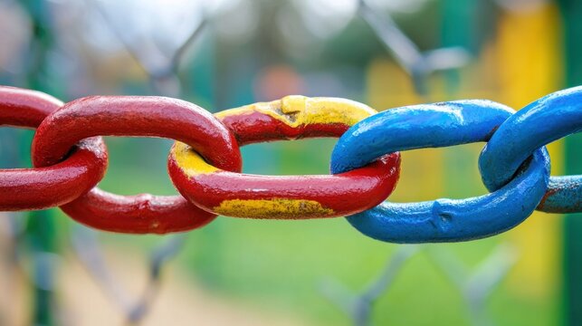 Colorful Chain Links Interconnectedness Symbolism
