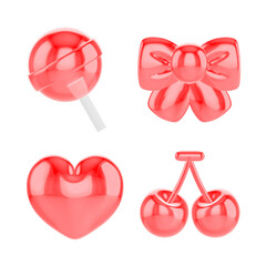 candy, red, glass, 3d, object