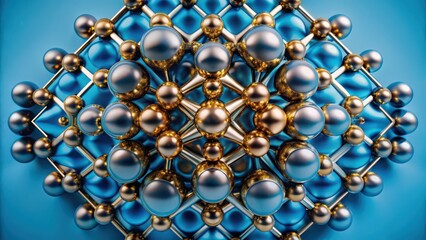 Abstract Geometric Pattern with Metallic Spheres