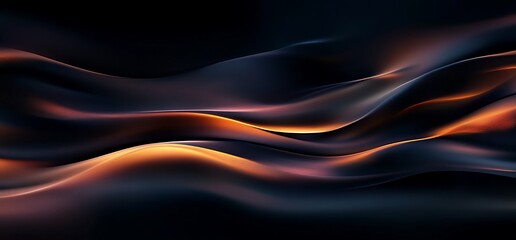 Dark, flowing waves with orange highlights