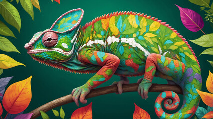 chameleon on a branch