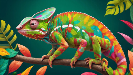 Obraz premium chameleon on a branch