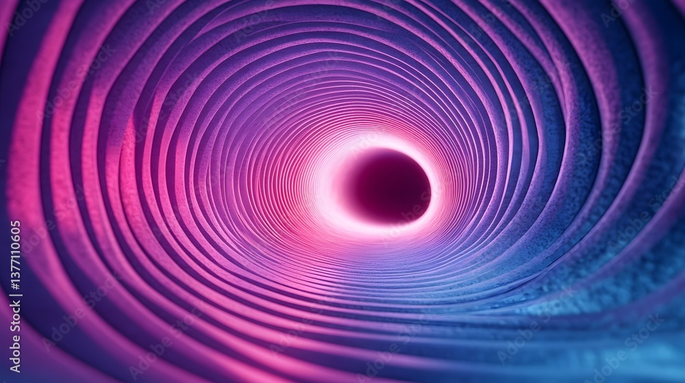 Aufkleber striking purple tube illuminated by a red light creating an abstract tunnel design with unique visua