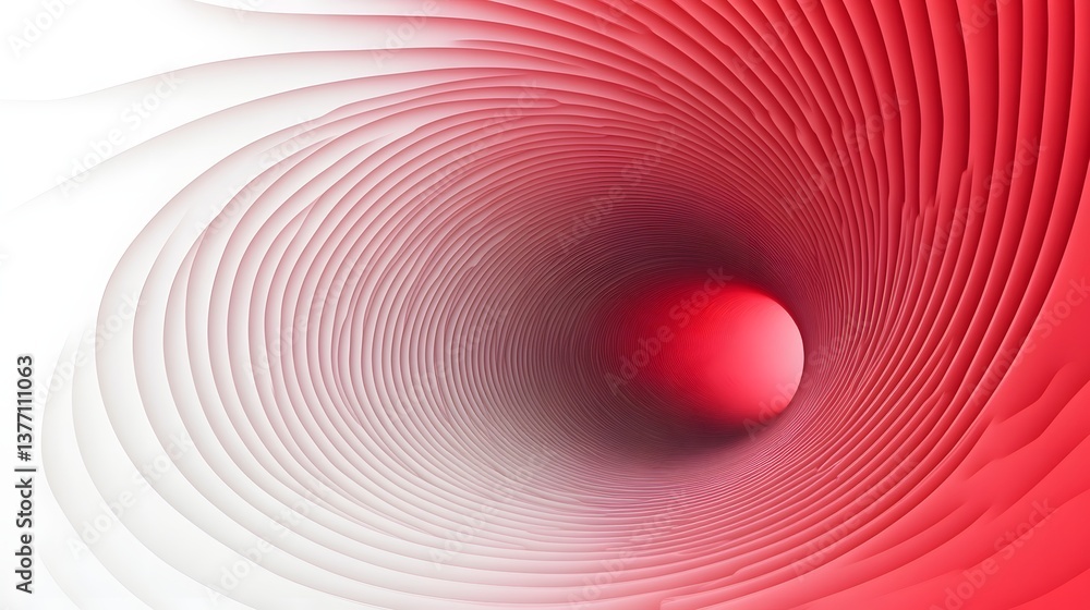 Poster a striking red ball encircled by a white and red swirl creating an abstract and eye-catching visual 