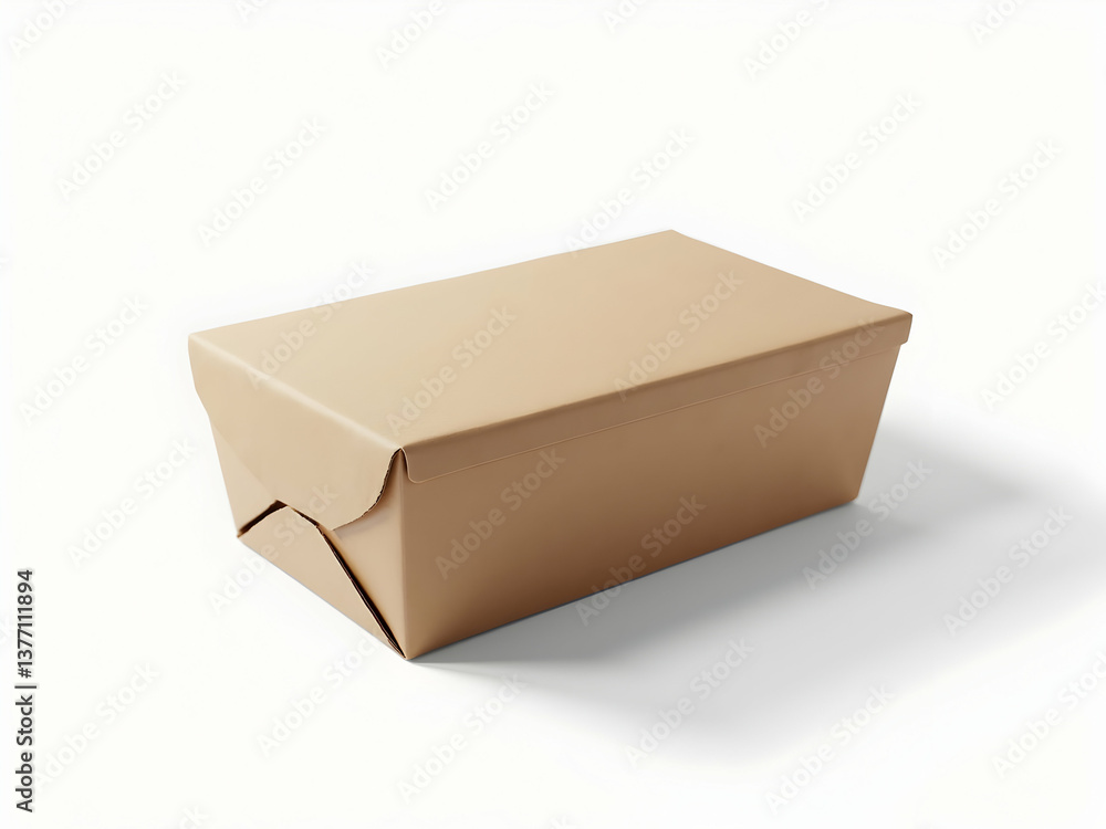 Poster elegant rectangular cardboard food container mockup displaying clean lines and neutral tones for ver