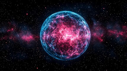 Fototapeta premium Cosmic Energy Sphere Abstract Background