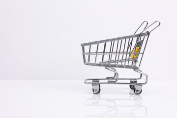 Empty Shopping Cart on White Background