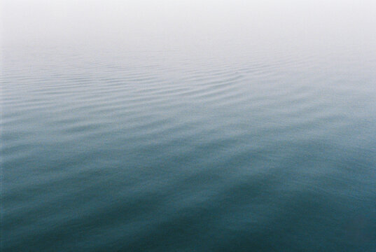 Nature texture film photo of still water with fog