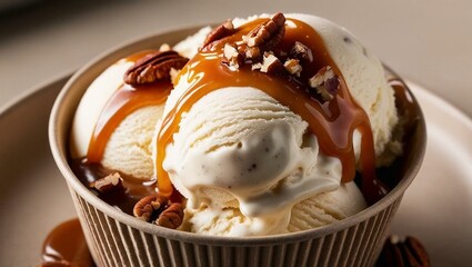 ice cream caramel cream earthy tones ice cream shop cup