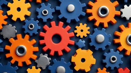 A vibrant illustration of interconnected gears representing a collaborative business ecosystem.