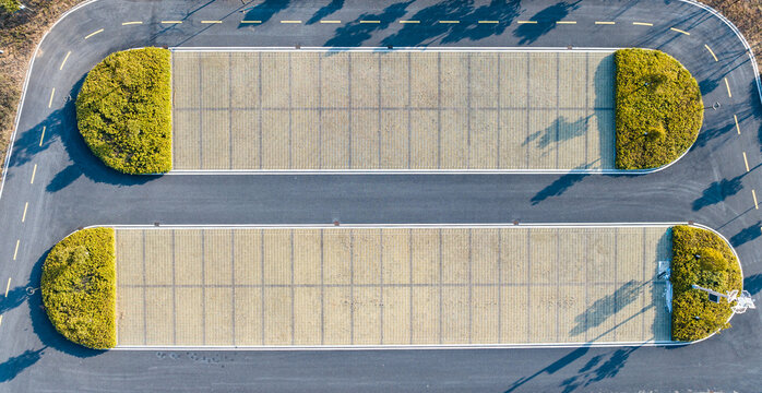 Aerial View of Parking Lot and Spaces