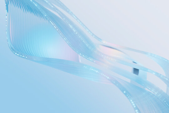 3D Abstract Fluid Glass Waves 