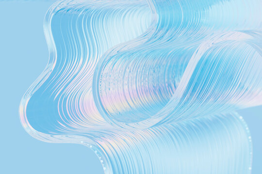 3D Abstract Fluid Glass Waves 