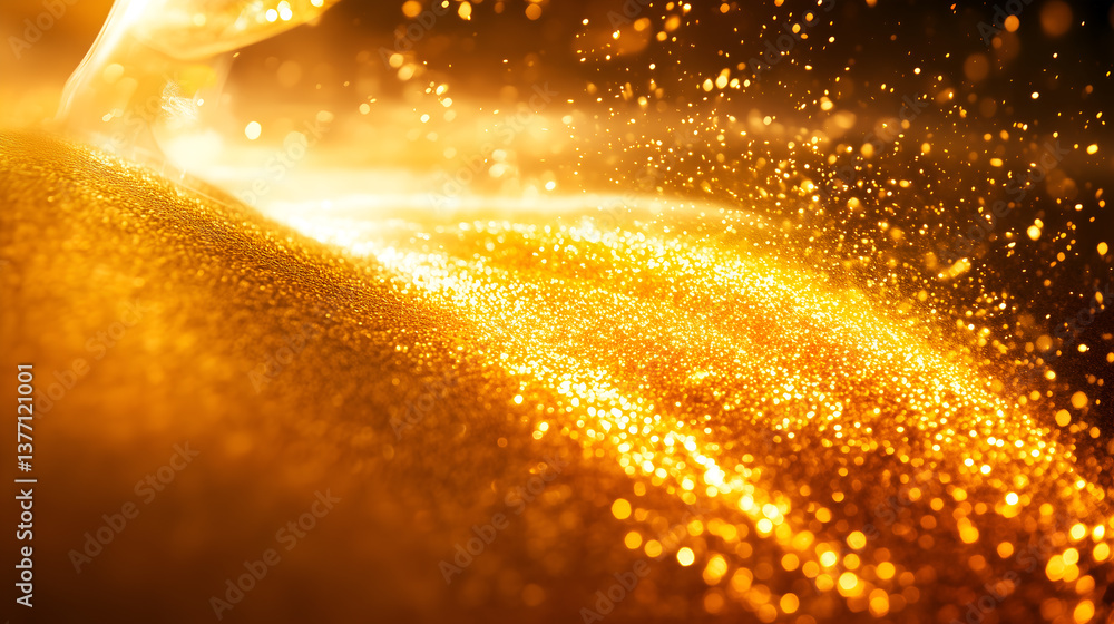 Aufkleber sparkling golden particles that shine and shimmer, creating a mesmerizing visual effect