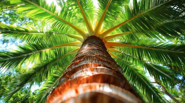 Tropical Palm Tree Canopy Sunlight