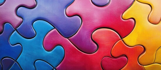 Obraz premium Colorful Puzzle Pieces Intertwined