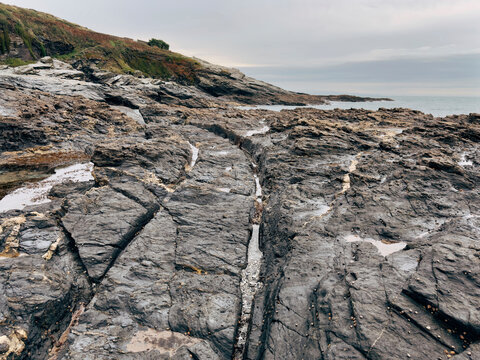 Rocky Coastal Landscape with Cart tracks from past smuggling Activity