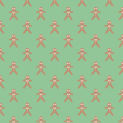 Vector christmas bear, seamless repeat bear pattern design background, gift wrap paper