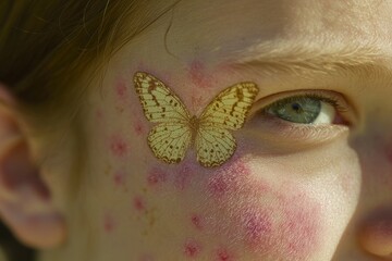 Butterfly Rash on Face of Patient with Lupus in High Detail Image