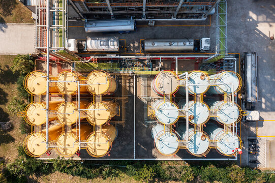 Aerial View of Industrial Solvent Storage Facility