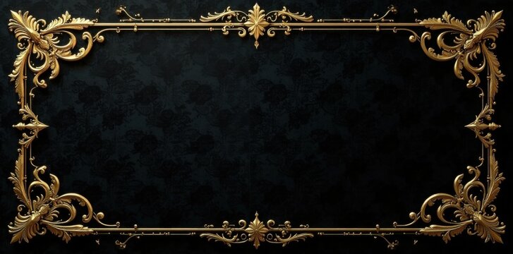 Intricate gold filigree on black velvet background with subtle patterns and metallic accents, gold, patterns