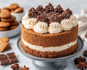 torta holandesa with chocolate and cream,