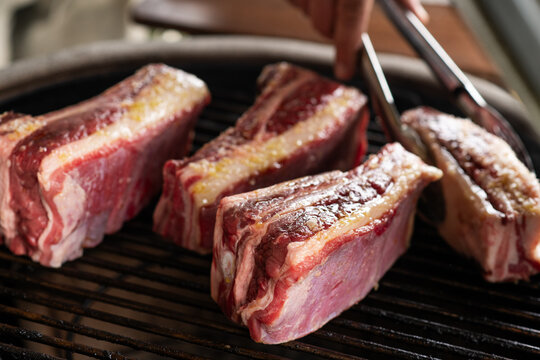 cooking meat on bbq
