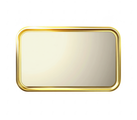 Elegant Gold-Framed Mirror with Soft Reflection and Light Hue