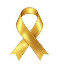 Golden Ribbon Symbol for Support, Awareness, and Solidarity Causes