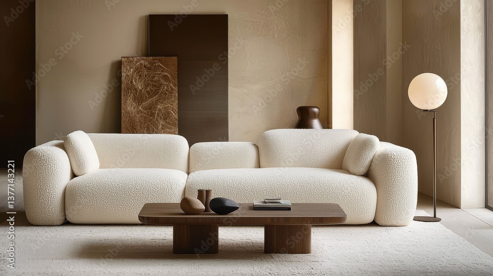 Poster soft textures and neutral colors create a harmonious atmosphere.