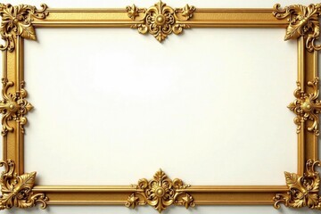 Ornate gold border frames intricate designs, delicate patterns, decorative borders, elegant frames