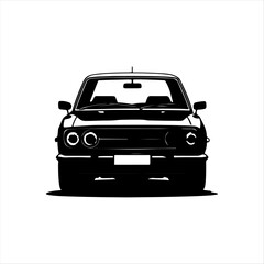 Front View Car Silhouette Clipart