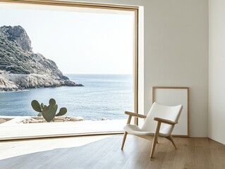 Coastal Modern Living Room with Ocean Views
